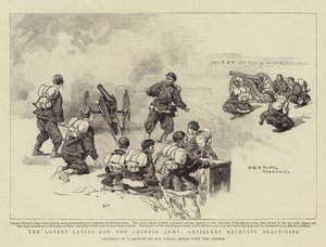 Kiinan armeijan viimeisimmät tasoitukset, tykistön alokkaat harjoittelemassa
